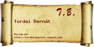 Tordai Bernát névjegykártya